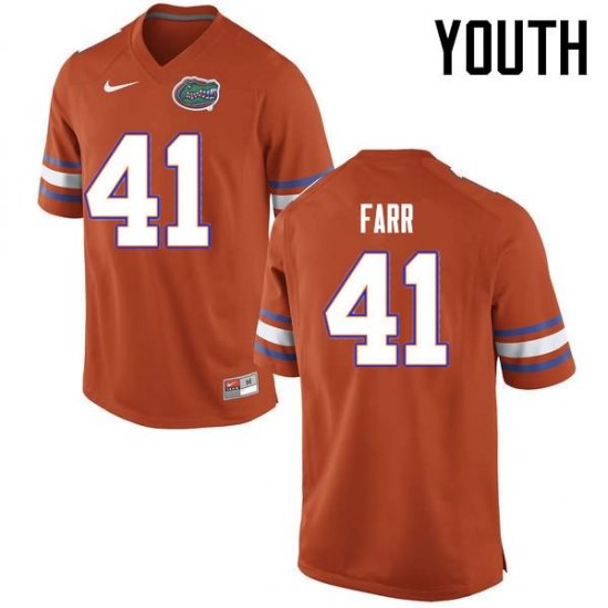 Youth Florida Gators #41 Ryan Farr NCAA Nike Orange Authentic Stitched College Football Jersey TFT7562IW